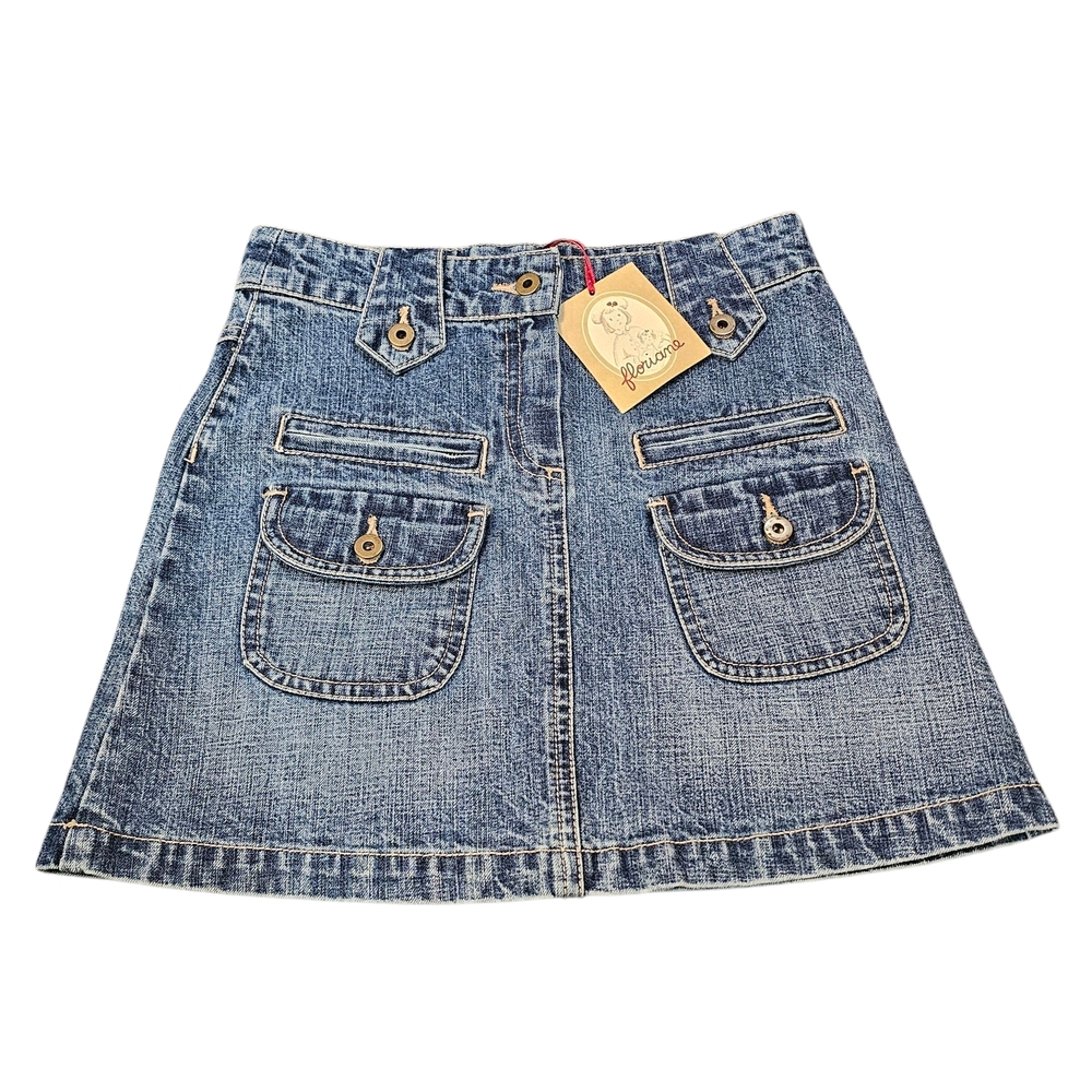 Floriane Girls Denim Skirt Size 8A NWT Made in France Blue Jean Youth